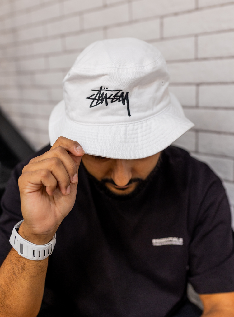 Stussy White Bucket Hat